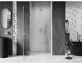 Mexen, Mexen Lunar-B výklopné sprchové dvere ľavé 85 cm, transparentné, zlaté - 832-085-000-50-00-L