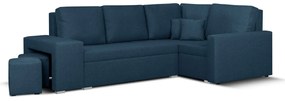 Rohová sedacia súprava s funkciou spania MODO2 s taburetkami Námornícka modrá