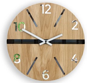 Drevené nástenné hodiny King 33,5 cm dub prírodný