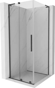 Mexen Velar L, sprchový kút s posuvnými dverami 120 x 120 cm, 8mm číre sklo, grafit brúsený, 871-120-120-03-66