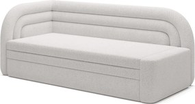 Krémovobiela rozkladacia/s úložným priestorom pohovka z textílie buklé ľavý roh 223 cm Fabillo – ELTAP