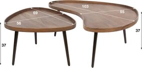 Konferenčný stôl 30-17 Carve 2-set Drevo Acacia  - Komfort-nábytok