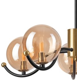 Luster na tyči GEORGIA 5xG9/5W/230V zlatá/dymová béžová