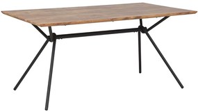 Jedálenský stôl 160 x 90 cm tmavé drevo/čierna AMSTERDAM Beliani