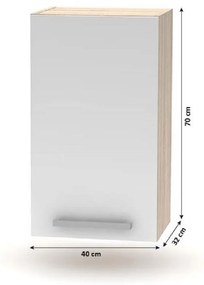 Tempo Kondela Kuchynská linka 2,4 m, dub sonoma/biela, NOVA PLUS