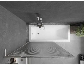 Mexen Next L, 1-krídlová vaňová zástena 100 x 150 cm, 6mm sklo s rebrovým vzorom, 6mm číre sklo, profil brúsená oceľ, 895-100-000-03-09-97
