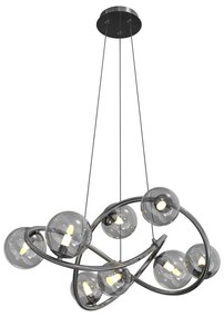 Wofi 7014-805 - LED Luster na lanku NANCY 8xG9/3,5W/230V čierna/chróm