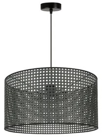 Duolla - Luster na lanku ROLLER RATTAN 1xE27/15W/230V pr. 45 cm čierna