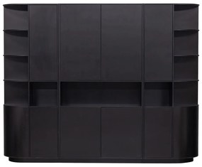 Čierna modulárna knižnica z borovicového dreva 266x210 cm Finca – WOOOD