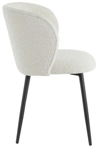 Biele čalúnené jedálenské kreslo Elyna – Light &amp; Living