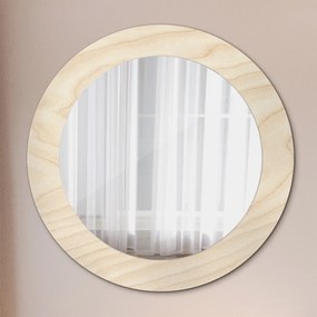 Okrúhle dekoračné zrkadlo s motívom Textúra dreva fi 60 cm