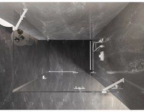 Mexen Lunar, pravostranný výklopný sprchový kút 95 x 90 cm, 8mm číre sklo, biely profil, 834-095-090-20-00-P