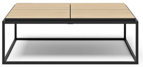 Konferenčný stolík s doskou v dekore duba v čierno-prírodnej farbe 75x120 cm Douro – TemaHome