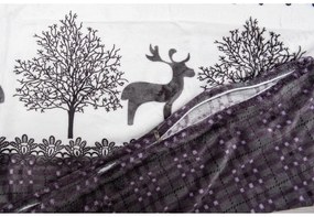 2x obliečky mikroplyš VIANOČNÉ SOBY sivé + plachta mikroplyš SOFT 180x200 cm svetlosivá