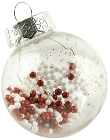 DECOLED Sada ozdôb, d. 6 cm, červená+ružová