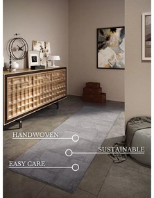 Sivý ručne tkaný vlnený behúň 80x250 cm Alexis – Villeroy&amp;Boch
