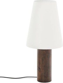 Biela/v tmavoprírodnej farbe stojacia lampa s textilným tienidlom (výška 110 cm) Marga – Kave Home