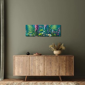 Obraz - Lúčne kvety (s hodinami) (90x30 cm)