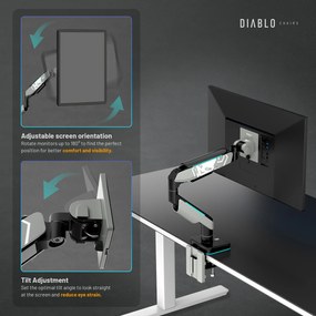 Držiak na 49" monitor, šedý/čierny LED RGB X-ARM