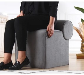 Taburet TIKI 47x45 cm sivý