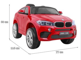 RAMIZ ELEKTRICKÉ AUTÍČKO BMW X6 - LAKOVANÉ - ČERVENÉ - MOTOR 2X45W - BATÉRIA - 2 x 6V/7Ah - 2023