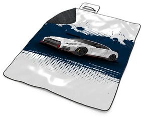 Sablio Plážová deka Nissan GTR 35 Modrý: 200x140 cm