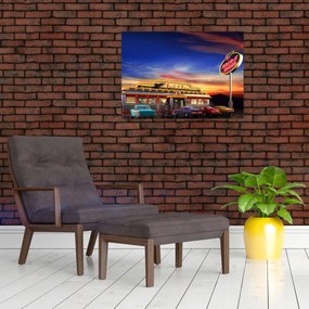 Sklenený obraz - Večerný bar (70x50 cm)