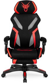 JAKS Herná stolička čierno červená látka Maximo