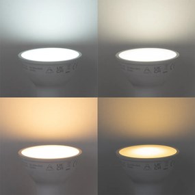 Sada 5 inteligentných stmievateľných LED žiaroviek GU10 50 mm opálová RGBW 4,7 W 400 lm 2700 – 6500 K