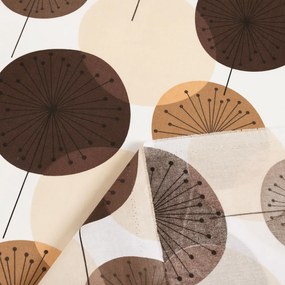 Biante Detský bavlnený záves Sandra SA-488 Hnedo-béžové designové púpavy 150x140 cm