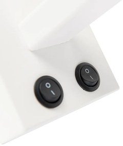 Moderná nástenná lampa biela s plyšovou kvetinovou tienidlom - Brescia