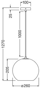 Ledvance - Luster na lanku DECOR CARDBOARD 1xE27/15W/230V pr. 26 cm