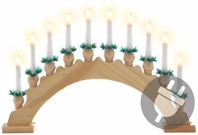 Nexos 5962 Vianočná dekorácia - svietnik, 10 LED diód