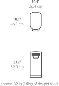 Simplehuman Kontajner na suché krmivo s poistkou 30 l, čierna mat, 30 l