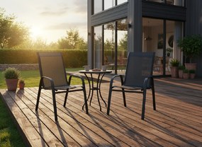 Garden Line SADA 2 ČIERNYCH ZÁHRADNÝCH STOLIČIEK 54 x 70 x 92 CM