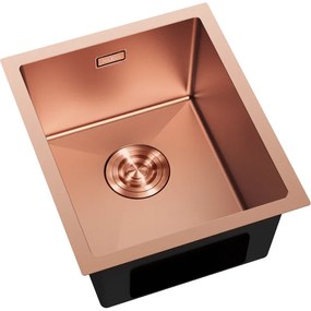 Mexen Trixo, 1-komorový nerezový drez 370 x 440 mm, brúsená meď, 6412371000-65