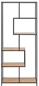 Čierna/prírodná knižnica v dekore duba 77x185 cm Seaford – Actona