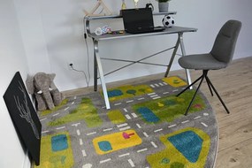 Koberec PAINT štvrťkruh G4777 - Uličky sivý/krém