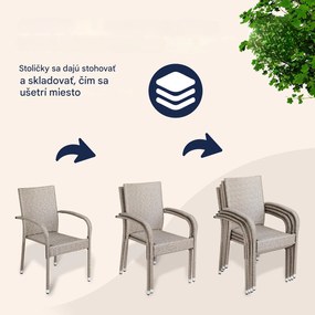 InternetovaZahrada Ratanové stoličky Comfort 4 ks - krémová