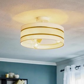 Luster na tyči HELEN 3xE27/15W/230V biela/zlatá