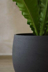 Moderný kvetináč RAFIOT, sklolaminát, výška 35 cm, antracit