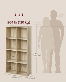 Regál Vasagle Borny 65 cm dub přírodní