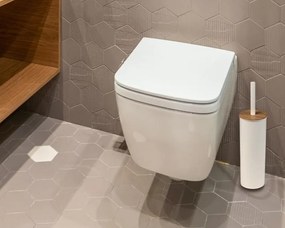 Erga Tango, WC kefa na postavenie 9x9x38 cm, biela-hnedá, ERG-YKA-P.TANGO-WHT