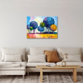 Obraz kopulovitých stromov, olejomaľba (70x50 cm)