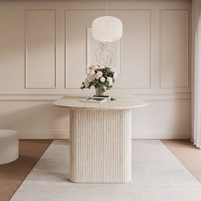 JEDÁLENSKÝ STÔL DEBORA PIESKOVEC 180 cm + 4 x STOLIČKA BÉŽOVÁ