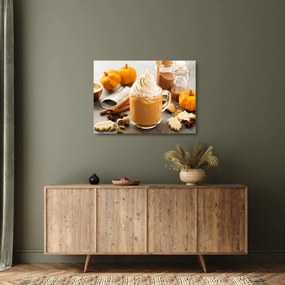 Sklenený obraz - Tekvicové latte (70x50 cm)