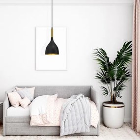 Luster na lanku NOAK 1xE27/15W/230V čierna/zlatá