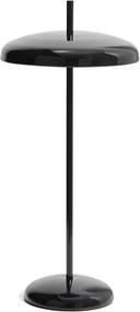 Čierna LED stolová lampa so stmievačom s kovovým tienidlom (výška 35 cm) Porte – Kave Home