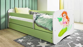 XXXLutz POSTEĽ PRE DETI A MLÁDEŽ 80/160 cm, zelená, biela MID.YOU - Detské izby - 00214200023V