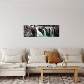 Obraz - Vodopády (s hodinami) (90x30 cm)